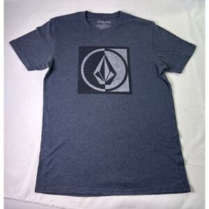 Volcom Stone Logo Graphic T-Shirt Gray Heather Modern Fit Skate Surf Mens Size S